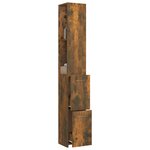vidaXL Armoire de bain chêne fumé 25x26 5x170 cm bois d'ingénierie