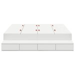 vidaXL Cadre de lit avec rangement Blanc 150 cm Bois d'ingénierie