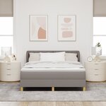 vidaXL Sommier avec Matelas Taupe - 160x200 cm Tissu