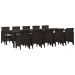 vidaXL Ensemble de salle à manger pour jardin 11 Pièces Marron et Crème