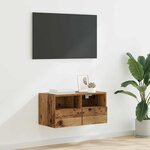 vidaXL Meuble TV mural Bois Ancien 60 x 30 x 30 cm Bois d'ingénierie