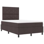 vidaXL Lit à ressorts avec matelas Marron foncé 120 x 190 cm tissu