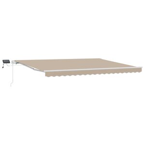 vidaXL Auvent Rétractable Beige 450 × 350 cm Tissu et acier