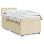 vidaXL Sommier à lattes de lit avec matelas Crème 90x200 cm Tissu