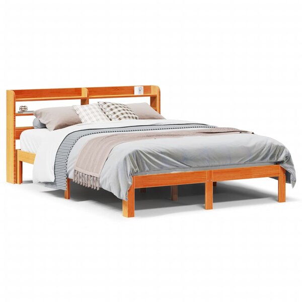 vidaXL Cadre de lit sans matelas cire marron 120x190cm bois pin massif