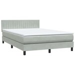 vidaXL Sommier à lattes de lit et matelas gris clair 160x210cm velours