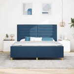 vidaXL Cadre de lit avec tête de lit Bleu 180 x 200 cm tissu