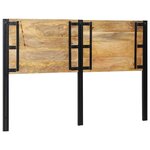 vidaXL Tête de lit 160 cm bois massif manguier et fer