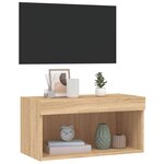 vidaXL Meuble TV avec lumières LED chêne sonoma 60x30x30 cm