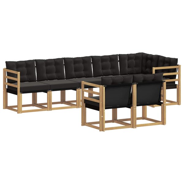 vidaXL Ensemble de canapés d'extérieur 8 Pièces Blanc et noir