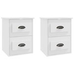 vidaXL Tables de chevet murales 2 Pièces blanc 41 5x36x53 cm