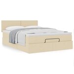 vidaXL Lit ottoman avec matelas crème 140x190 cm tissu