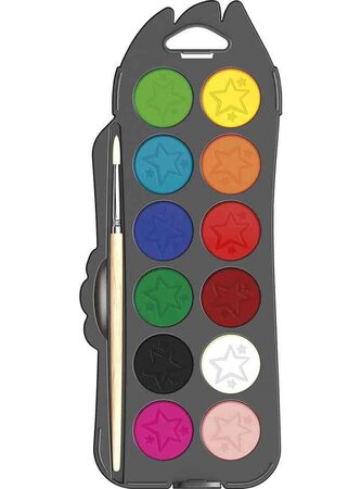 Palette de peinture COLOR'PEPS 12 couleurs Avec Pinceau MAPED