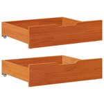 vidaXL Tiroirs sous le lit 2 Pièces brun cire 75x55x17 cm pin massif