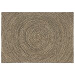 vidaXL Tapis de surface Naturel et noir 120 x 170 cm Jute