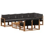 vidaXL Ensemble de canapés d'extérieur 9 pc Naturel et noir