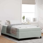 vidaXL Cadre de lit Blanc  gris clair et blanc 120 x 200 cm Velours