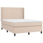 vidaXL Sommier à lattes de lit matelas LED Cappuccino 140x200 cm