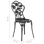 vidaXL Chaises de bistro 2 Pièces Aluminium coulé Noir