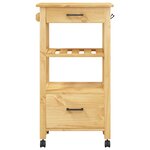 vidaXL Chariot de cuisine MONZA 48x40x88 5 cm bois massif de pin