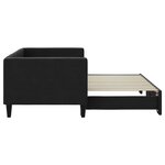 vidaXL Lit de jour avec lit gigogne noir 80x200 cm tissu