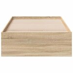 vidaXL Cadre de lit Marron 90 x 190 cm Bois d'ingénierie