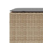vidaXL Banc de jardin avec coussin beige 110x30x40 5 cm résine tressée