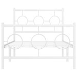 vidaXL Cadre de lit métal sans matelas avec pied de lit blanc 90x200cm
