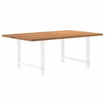 vidaXL Table à manger marron clair bois de chêne massif rectangulaire