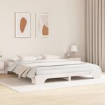 vidaXL Cadre de Lit Blanc 180x200 cm en Bois Massif