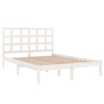 vidaXL Cadre de lit sans matelas blanc 135x190 cm bois massif