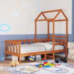 vidaXL Ensemble Lit de Jour 2 Pièces Cire marron Bois de pin massif