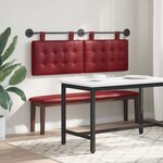 vidaXL Tête de lit suspendue Avec lumière LED Bordeaux Simili cuir