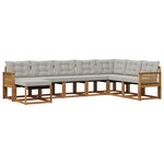 vidaXL Ensemble de canapés d'extérieur 8 pc Naturel et gris clair