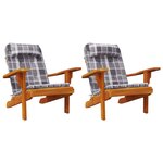 vidaXL Coussins de chaise adirondack lot de 2 carreaux gris