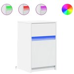 vidaXL Armoires de chevet et lumières LED 2Pièces blanc bois d'ingénierie