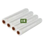 Pack And Move - Lot 4 Rouleaux Film Étirable - 300 M - Transparent - Film Déménagement Film Emballage Film Palette Film Protection
