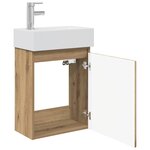 vidaXL Meuble de salle de bain avec robinet Chêne artisanal