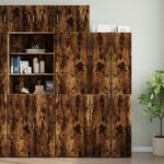 vidaXL Armoire de rangement mince chêne fumé 50x42 5x225 cm