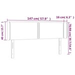 vidaXL Tête de lit à LED Gris clair 147x16x78/88 cm Velours