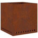 vidaXL Bol de feu sans fumée Rouillé 48 x 48 x 50 cm Acier patiné