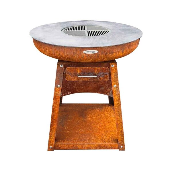 Barbecue brasero en acier zelos hauteur 80 cm diamètre 82 cm