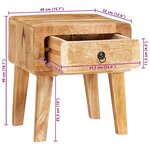 vidaXL Tables d'appoint Marron 40 x 32 x 46 cm bois de manguier massif