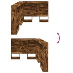 vidaXL Tête de lit de rangement Chêne fumé 100 cm Bois d'ingénierie