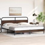 vidaXL Cadre de lit en métal sans matelas chêne marron 183x213 cm