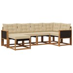 vidaXL Ensemble de canapés d'extérieur 6 pc Naturel et Beige