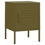 vidaXL Tables de chevet 2 Pièces Vert olive 35x35x51 cm Acier