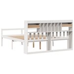 vidaXL Lit bibliothèque sans matelas blanc 180x200 cm bois pin massif