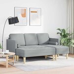 vidaXL Ensemble de Canapés 2 Pièces Gris clair 173 x 131 x 67 cm tissu