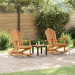 vidaXL Chaise Adirondack à bascule 2 Pièces Marron 100 x 77 x 99 cm